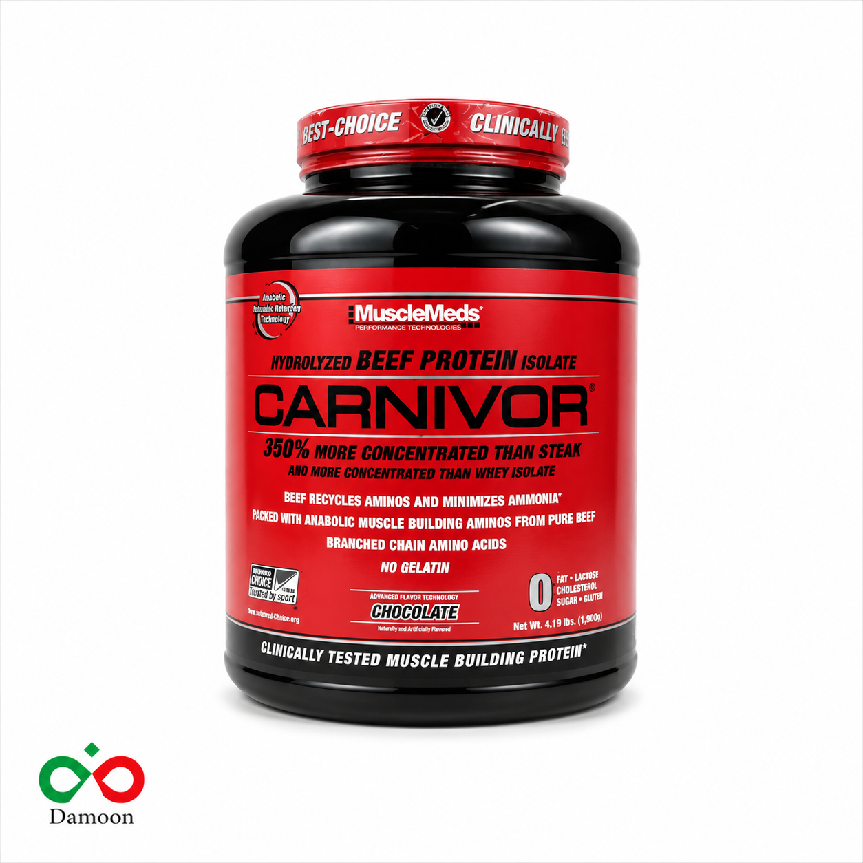پروتئین ایزوله گوشت هیدرولیز شده ماسل مدز کارنیوور (MuscleMeds Carnivor) طعم شکلات