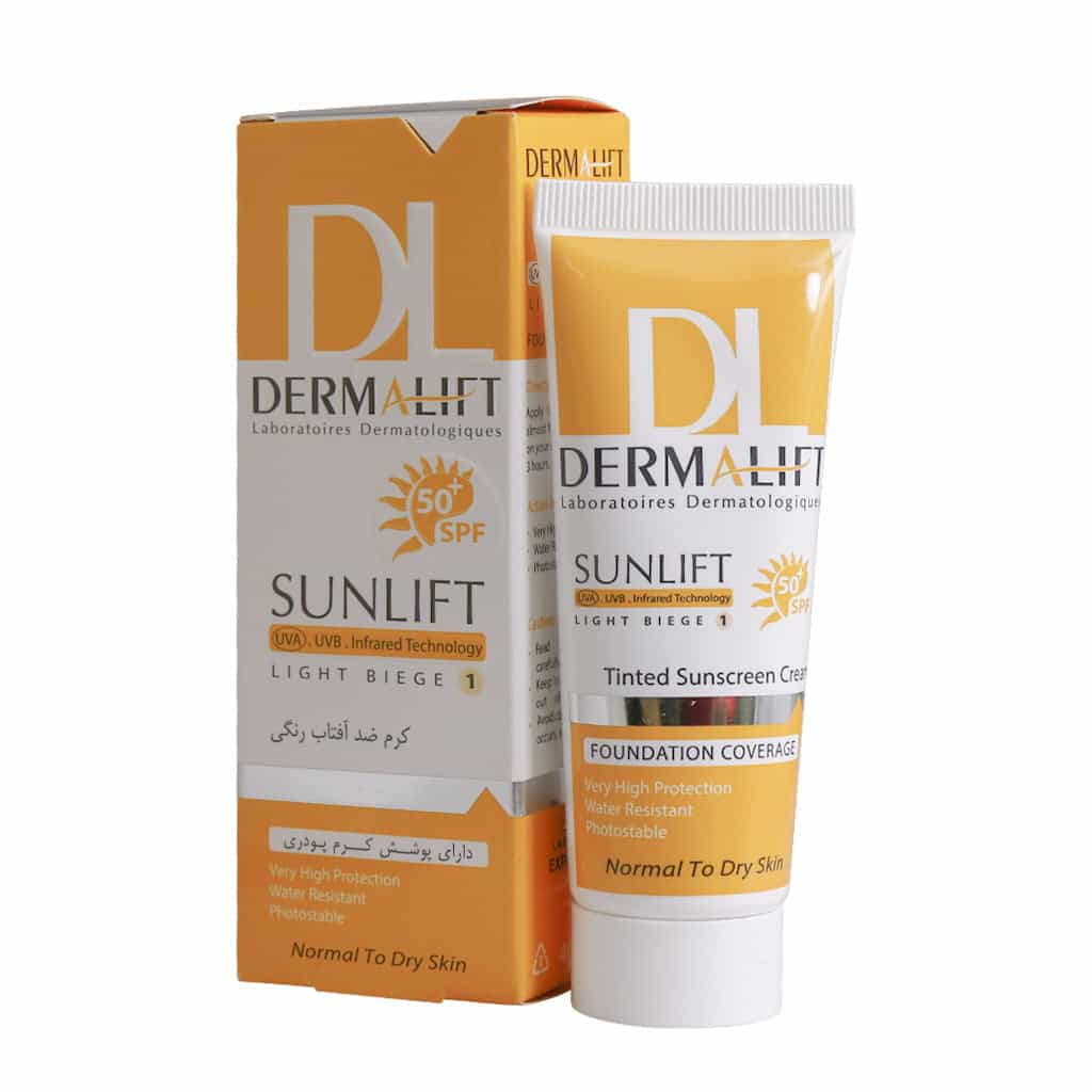 کرم ضد آفتاب حاوی SPF50 پوست خشک سانلیفت درمالیفت 40 میلی لیتر