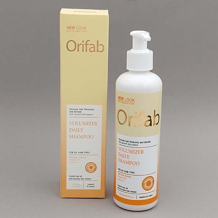 شامپو حجم دهنده مو اوری فاب Orifab حاوی سبوس برنج حجم 250 میل