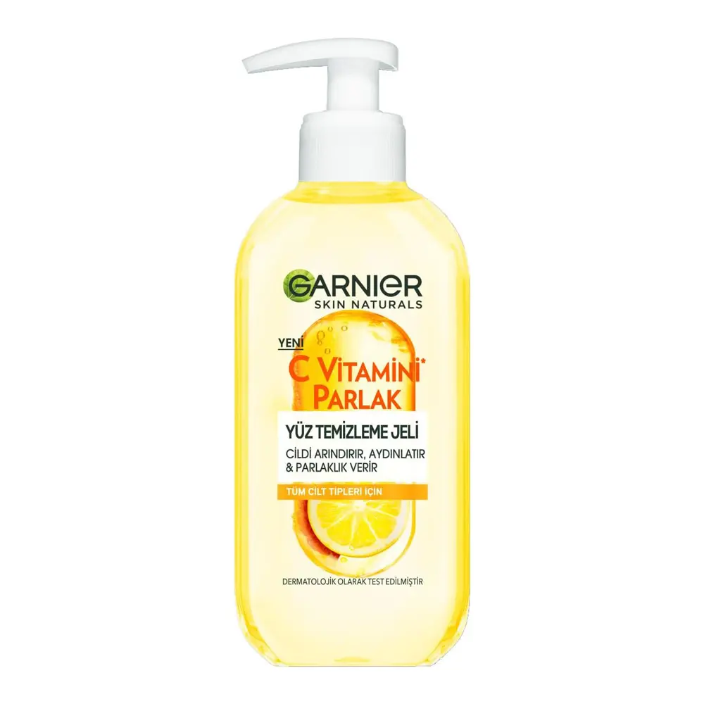 ژل شستشوی صورت گارنیر ویتامین سی مدل C Vitamin Brightening سایز ۲۰۰ میلی‌لیتر