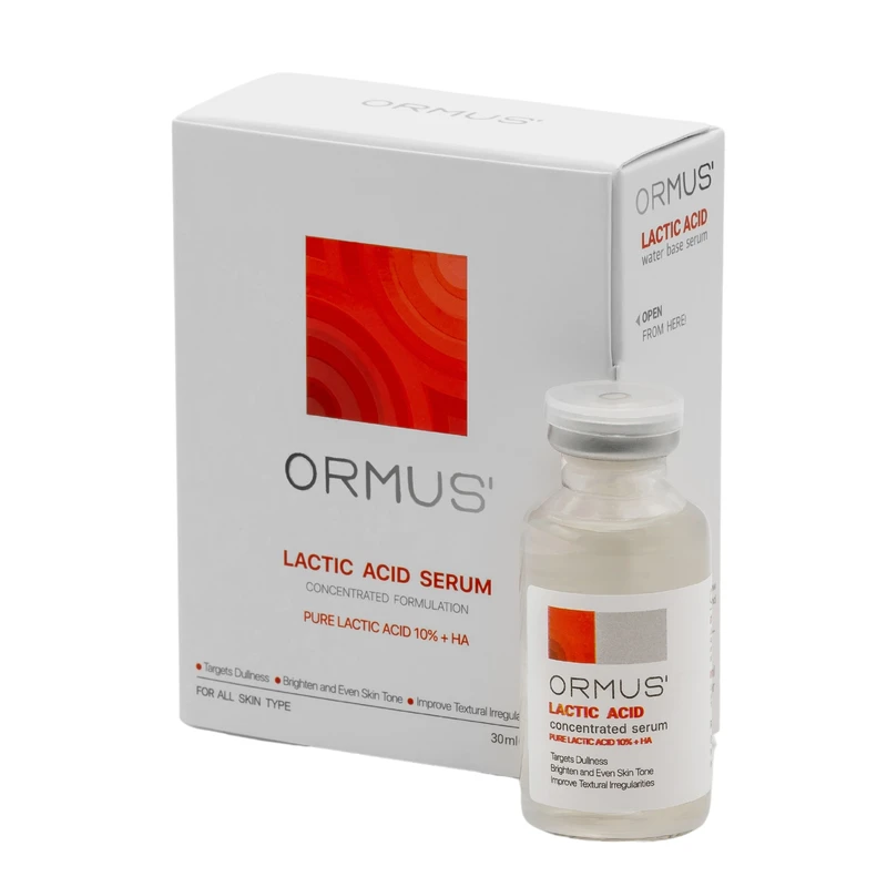 سرم پوست اورموس مدل لاکتیک اسید 10% + هیالورونیک اسید حجم 30 میلی لیتر