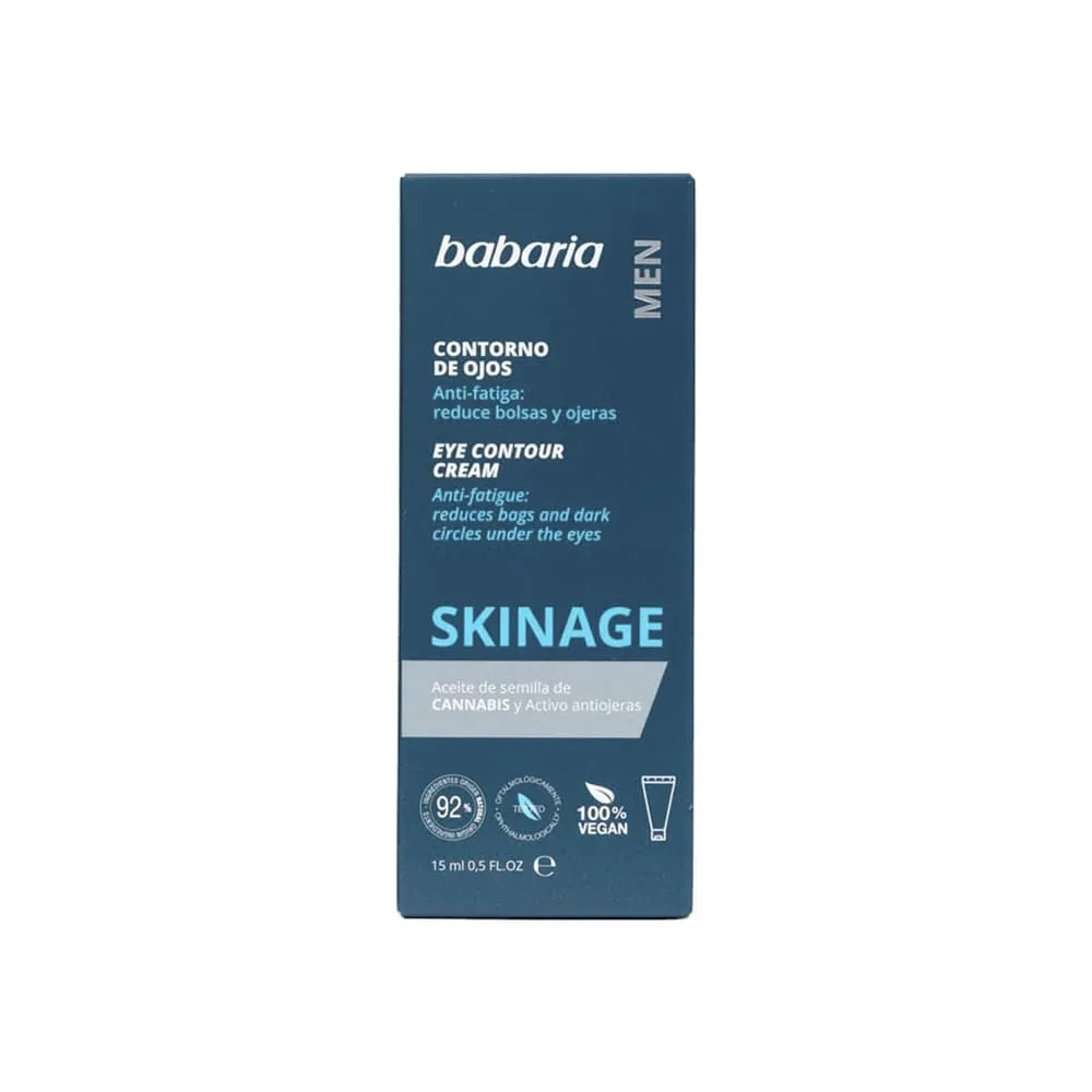کرم دور چشم مردانه باباریا مدل Skinage حجم ۱۵ میلی‌لیتر | ضدخستگی، کاهش‌دهنده پف و تیرگی دور چشم با روغن شاهدانه