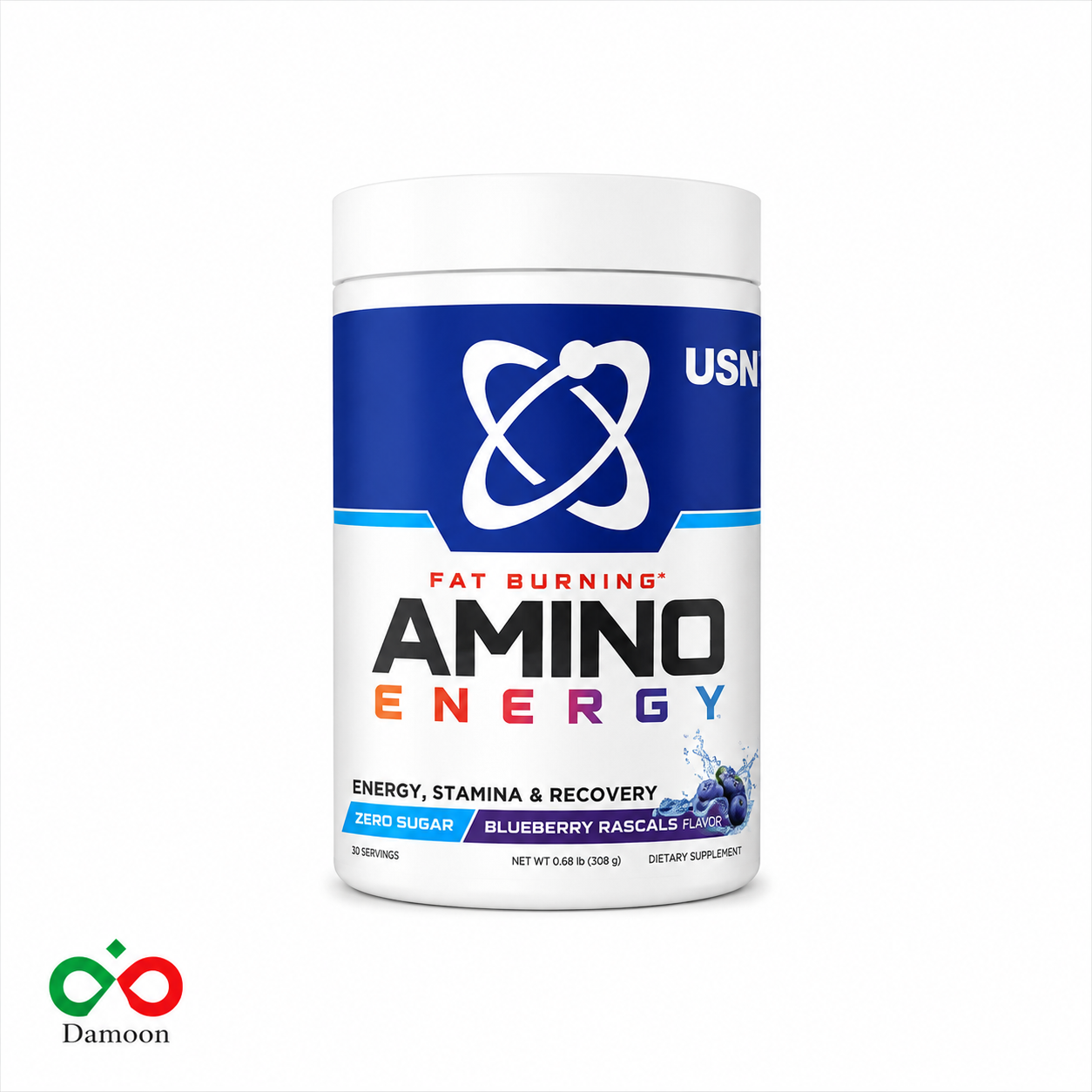 پودر آمینو انرژی چربی‌سوز یو اس ان (USN Fat Burning Amino Energy) طعم بلوبری رزبری